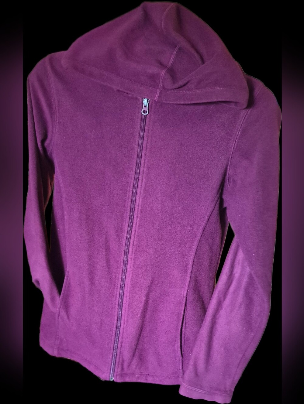 Maurices Plum Full-Zip Hooded Fleece Jacket